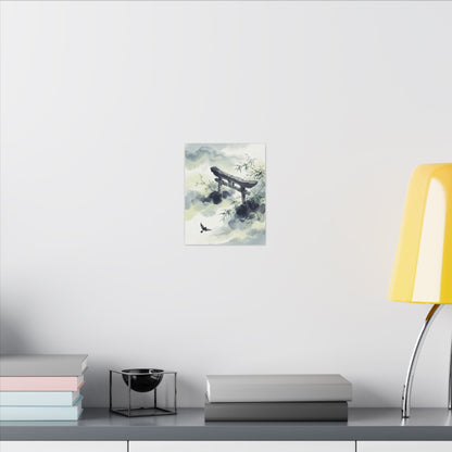 Torii Gate Sumi E Canvas Art | Serene Zen Art