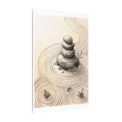 River Stones Spring Canvas Art | Zen Serene Design