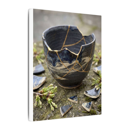 Datsuzoku Ceramic Bowl Canvas Art - Kintsugi Gold Repair