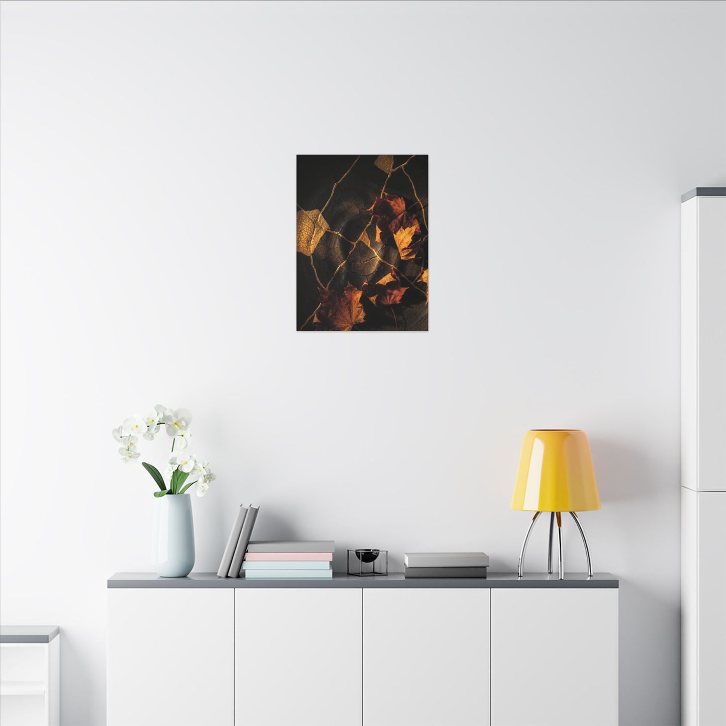 Resilient Shadow Play Canvas Art - Crackle Gold Kintsugi