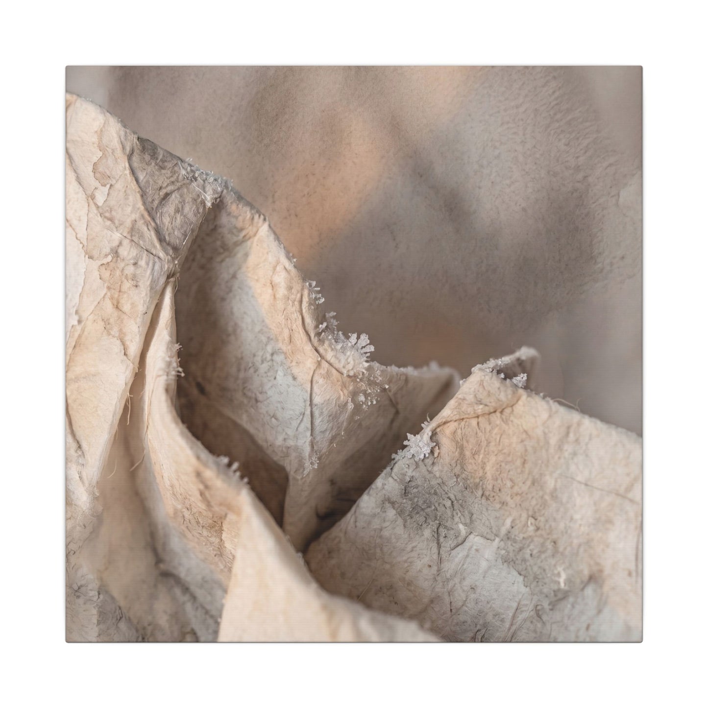 Japandi Paper Fold in Candlelight | Watercolor Canvas Art