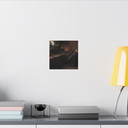 Candlelight Silk Drape Canvas Art - Dark Japandi Ma