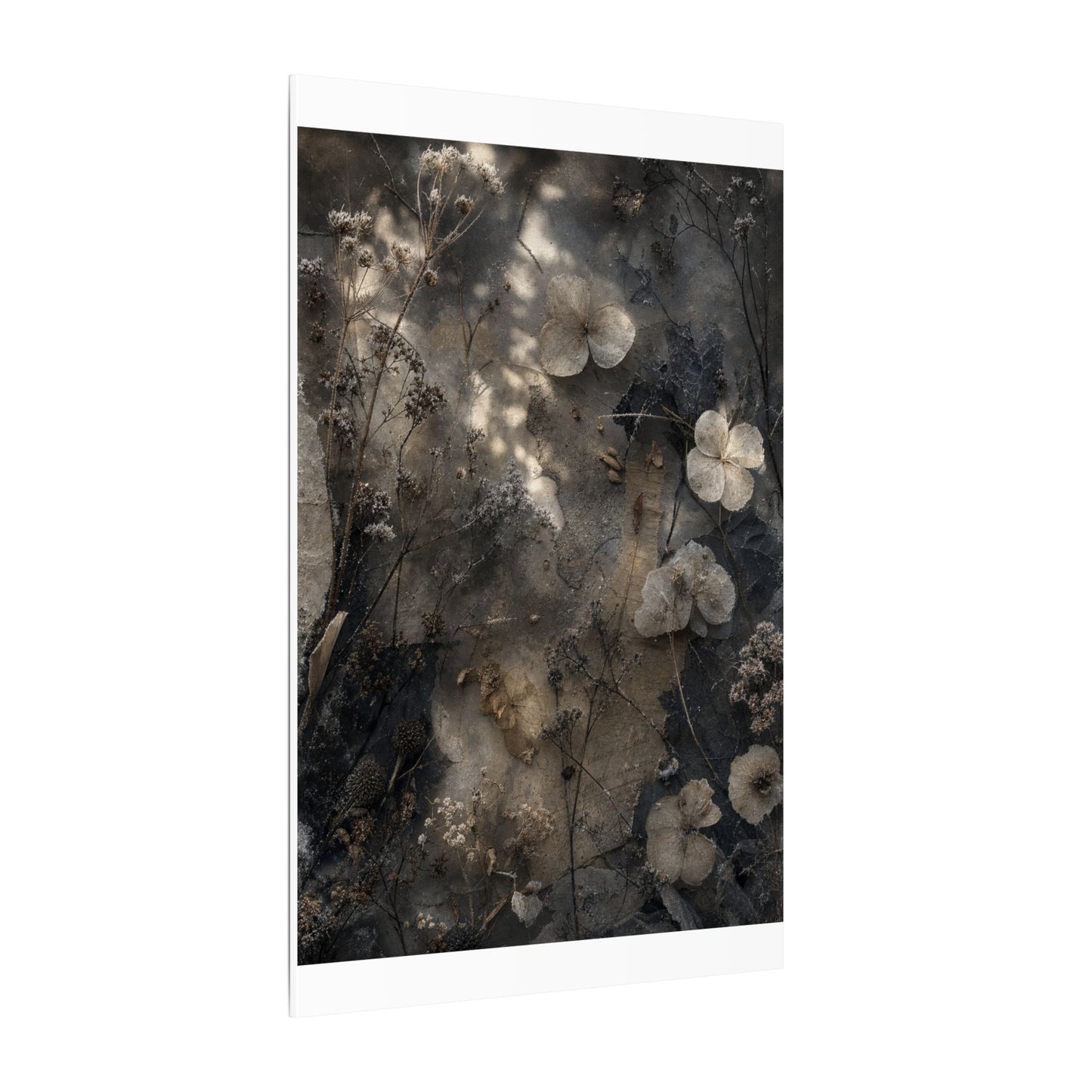Winter Dried Flowers Texture Canvas Art | Elegant Decor