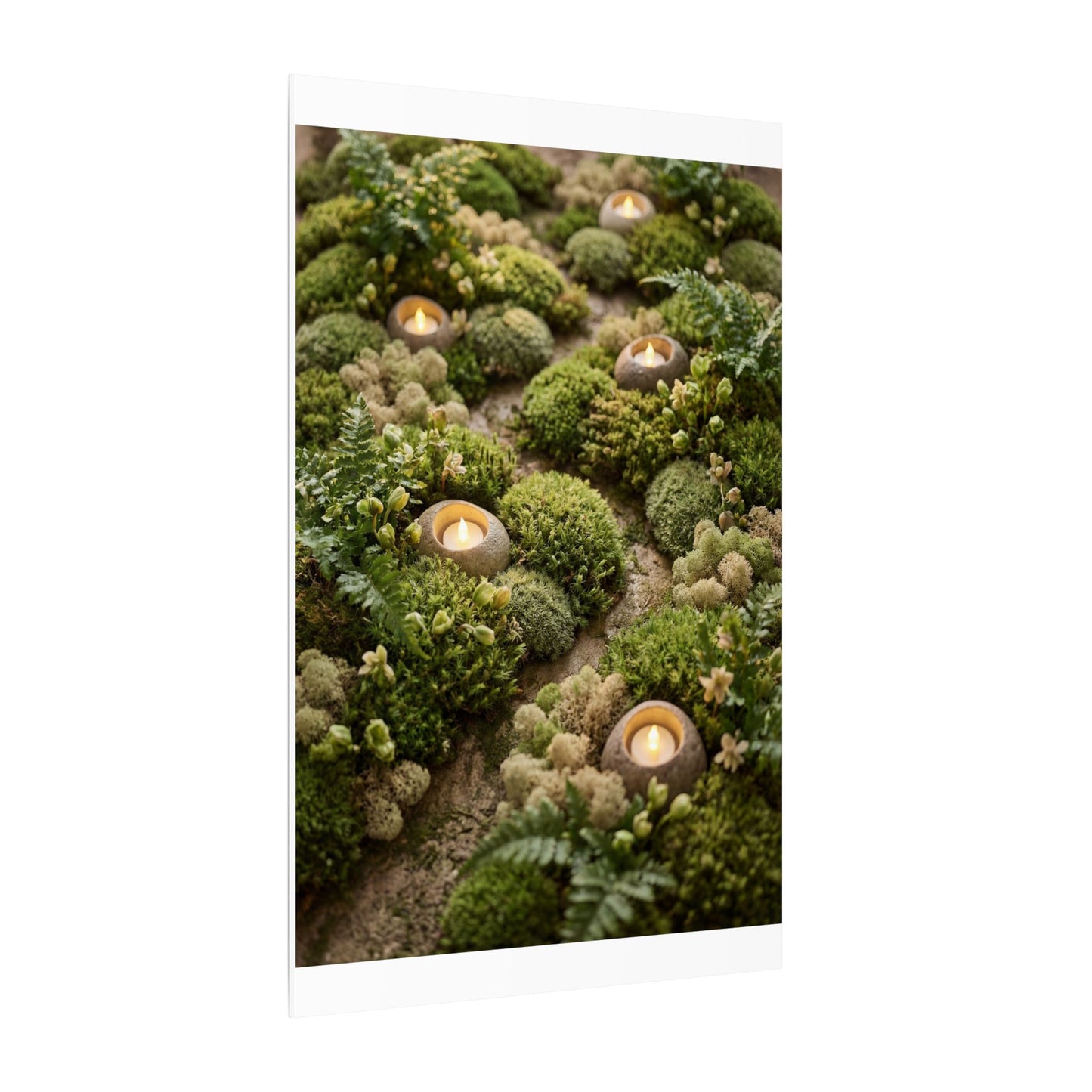 Moss Close Up Japanese Pattern Canvas Art | Neutral Japandi Art