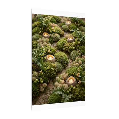 Moss Close Up Japanese Pattern Canvas Art | Neutral Japandi Art