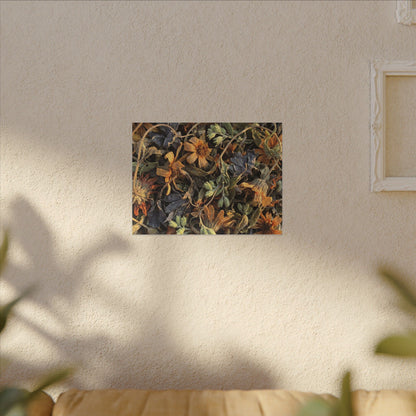 Spring Dried Flowers Japanese Pattern Canvas Art | Warm Decor