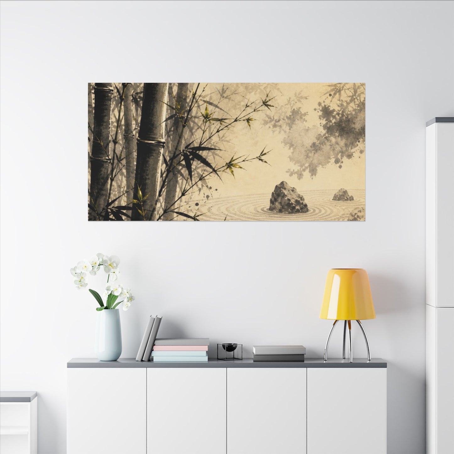 Peaceful Bamboo Grove Canvas Art - Karesansui Zen