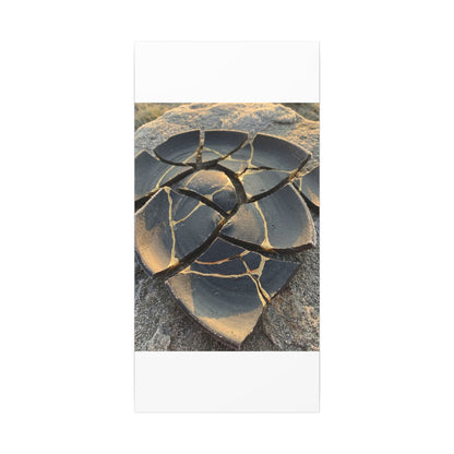 Broken Pottery Winter Canvas Art | Kintsugi Resilient Design