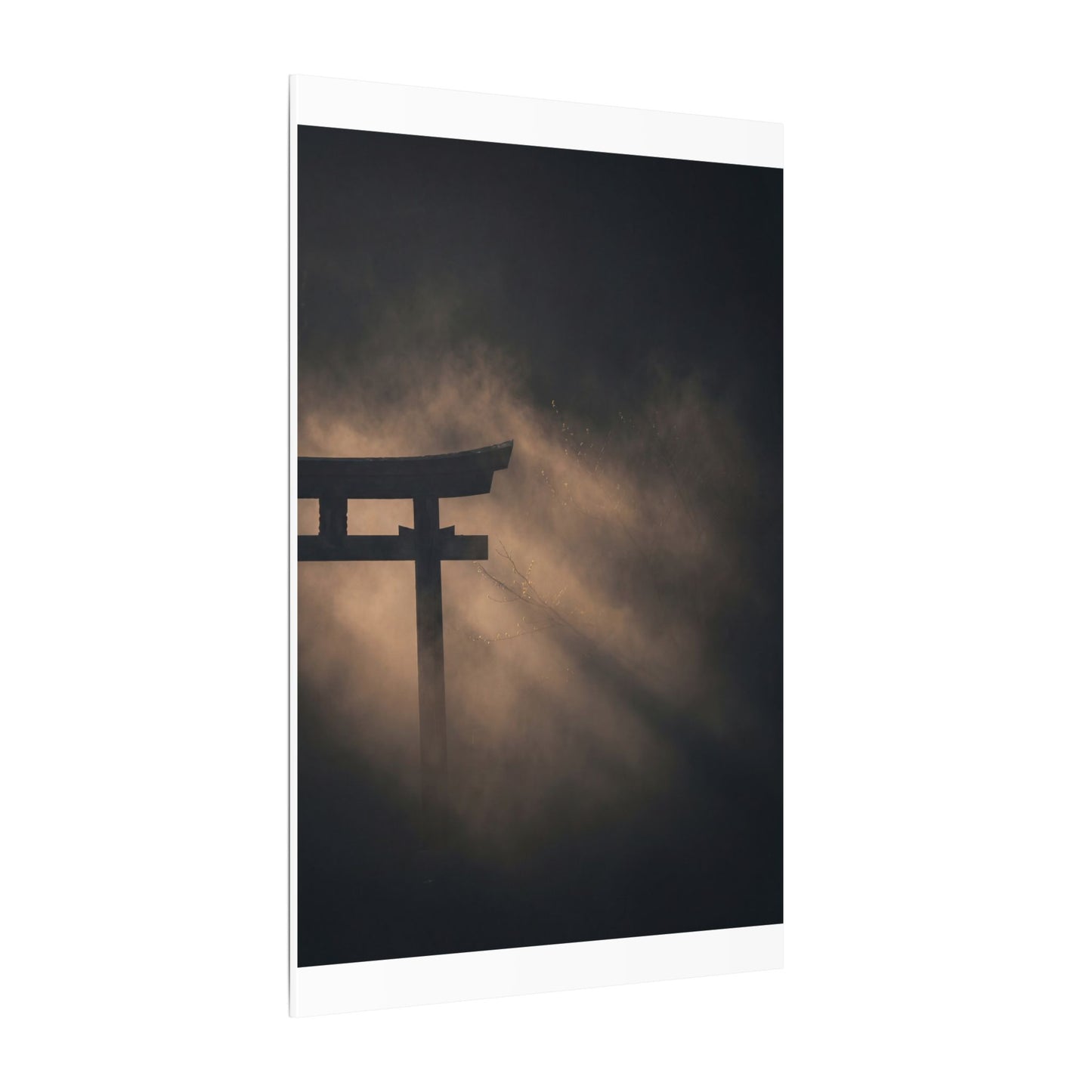 Torii Gate Shadow Zen Canvas Art | Bold Dark Japandi Art