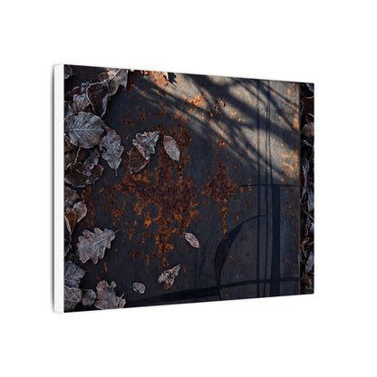 Shibui Rust Patina Canvas Art - Dark Japandi Charcoal Ink