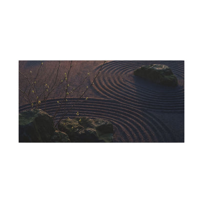Spring Rock Garden Shadow Zen Canvas Art | Luxurious Decor