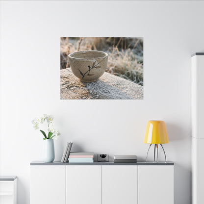 Golden Hour Ceramic Bowl Canvas Art - Japandi Ma