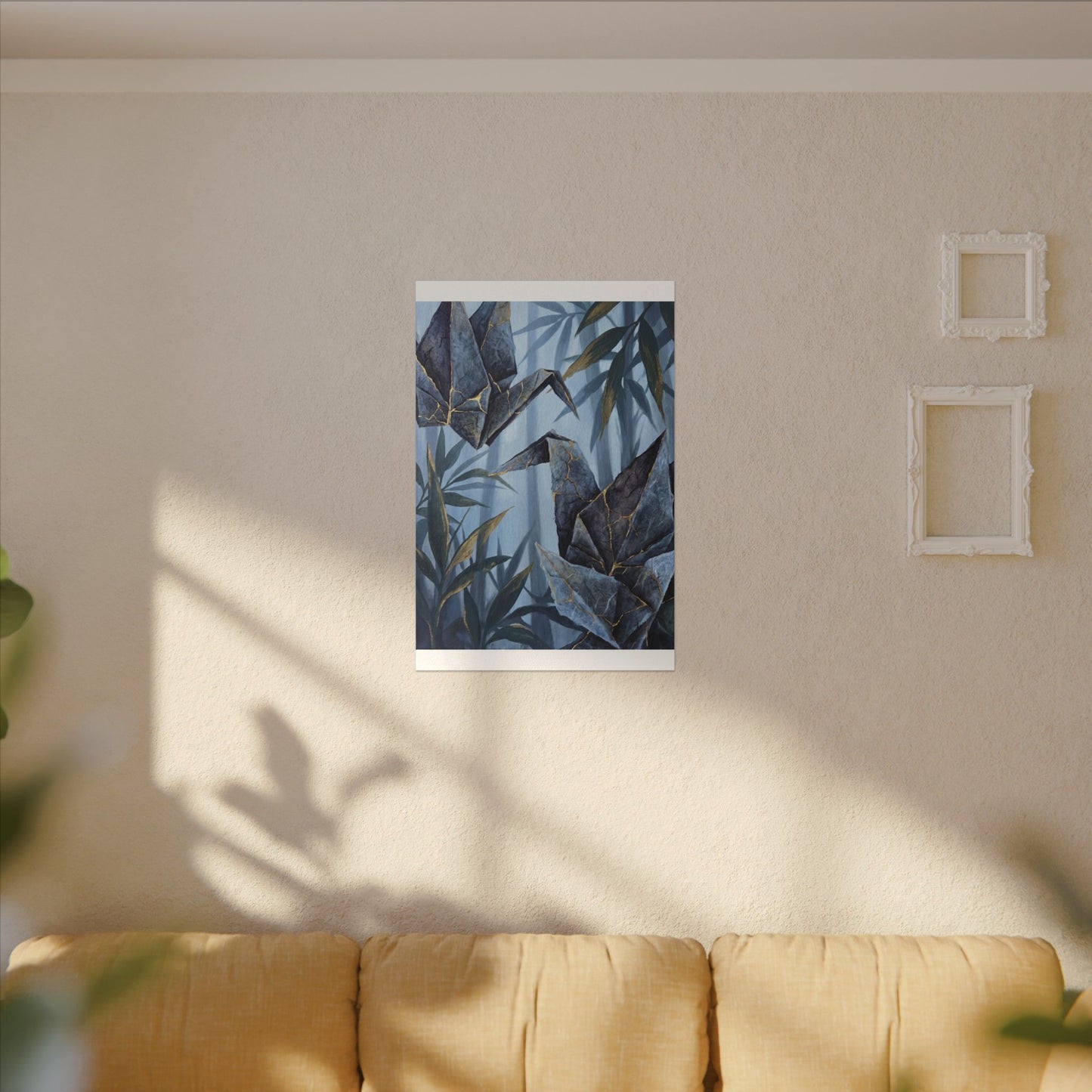Paper Fold Canvas Art | Summer Kintsugi Crackle Gold Art