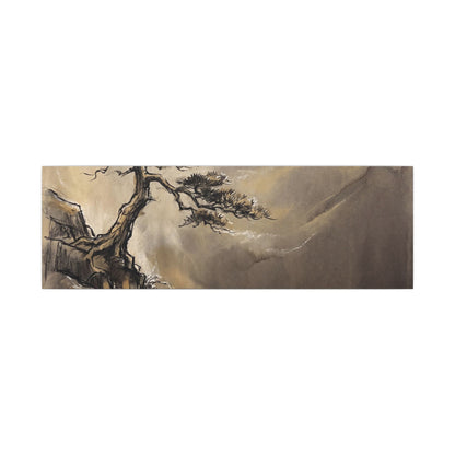 Pine Tree Charcoal Ink Canvas Art | Luxurious Dark Japandi Art