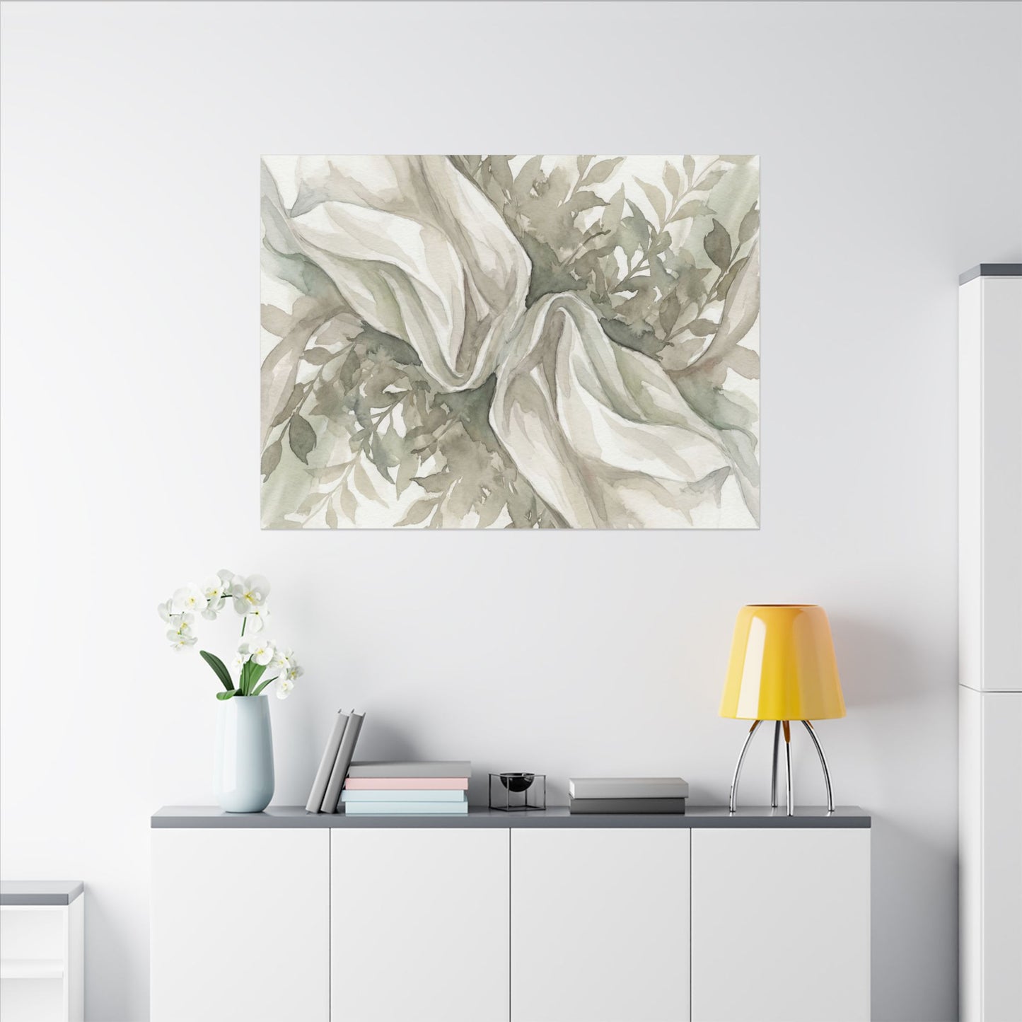 Summer Silk Drape Watercolor Canvas Art | Cozy Decor