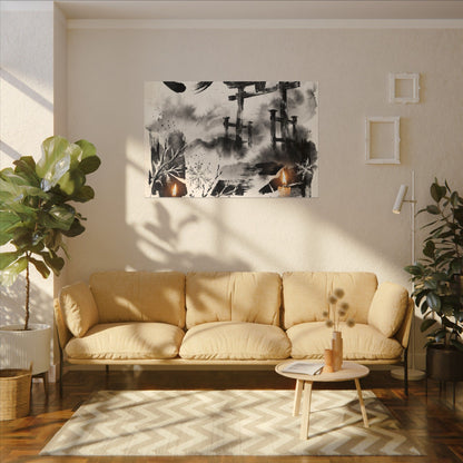 Candlelight Torii Gate Canvas Art - Zen Datsuzoku