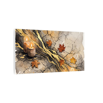 Cracked Earth Autumn Canvas Art | Japandi Warm Design