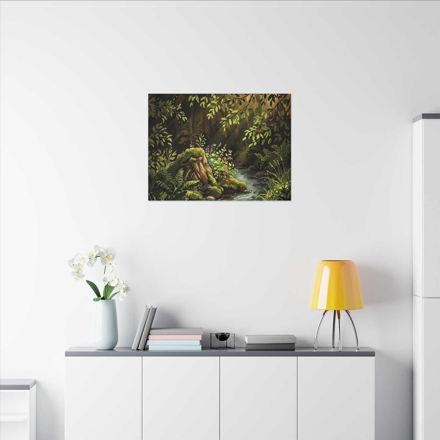 Golden Hour Silk Drape Canvas Art - Dark Japandi Datsuzoku