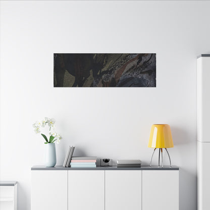 Shadow Play Winter Canvas Art | Dark Japandi Luxurious Design