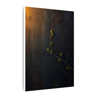 Dark Japandi Rust Patina in Golden Hour | Moody Minimal Canvas Art