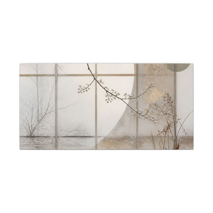 Winter Shoji Screen Japanese Pattern Canvas Art | Elegant Decor