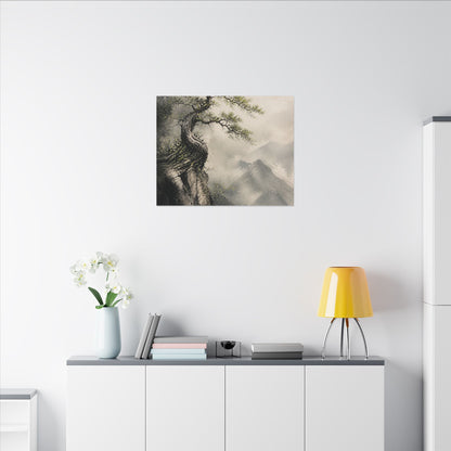 Spring Pine Tree Watercolor Canvas Art | Warm Decor