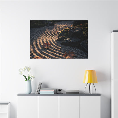 Rock Garden Moody Minimal Canvas Art | Bold Dark Japandi Art