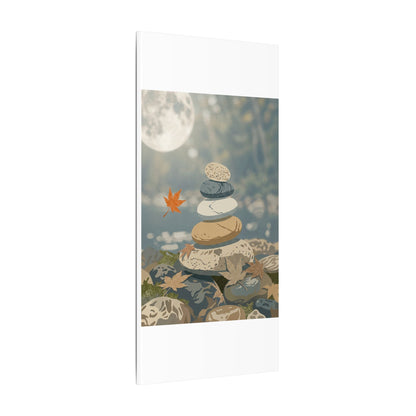 Warm River Stones Canvas Art - Japanese Pattern Japandi