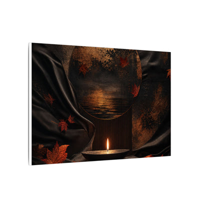 Silk Drape Autumn Canvas Art | Dark Japandi Moody Design