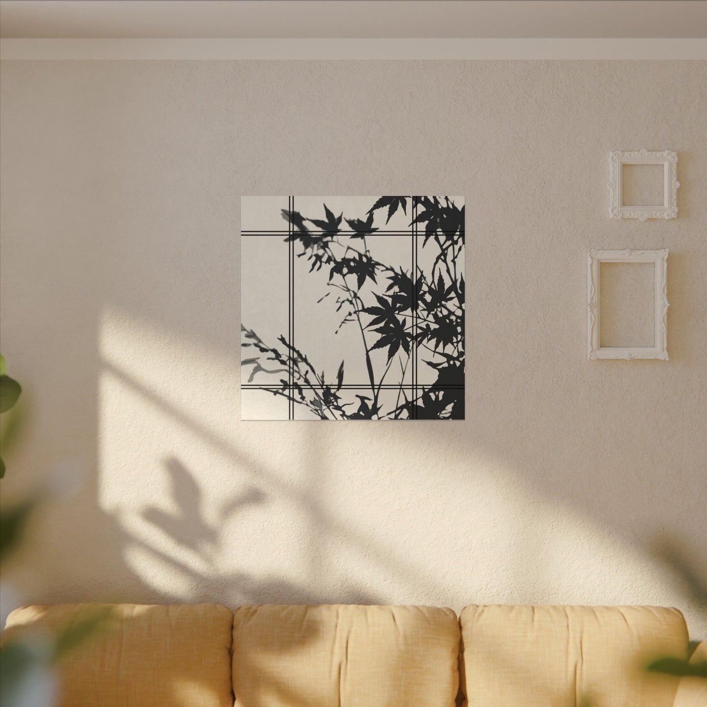 Shoji Screen Canvas Art | Summer Japandi Minimal Line Art
