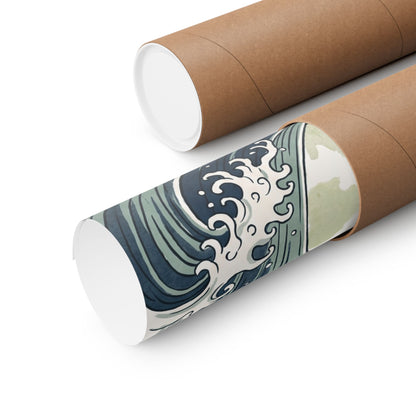 Ma Ocean Wave Wall Art Print - Zen Ukiyo E Inspired