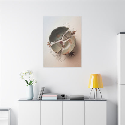 Dawn Ceramic Bowl Canvas Art - Japandi Fukinsei
