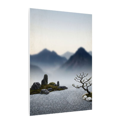 Mountain Mist Karesansui Canvas Art | Contemplative Zen Art