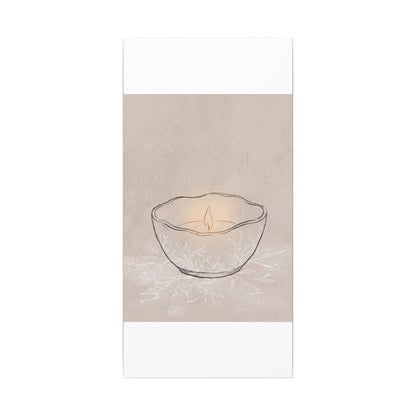 Ceramic Bowl Minimal Line Canvas Art | Neutral Japandi Art