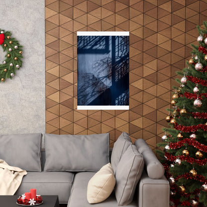 Sophisticated Shadow Play Wall Art Print - Moody Minimal Dark Japandi