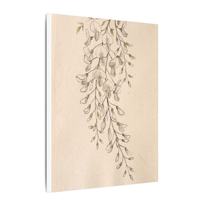 Japandi Wisteria in Golden Hour | Minimal Line Canvas Art