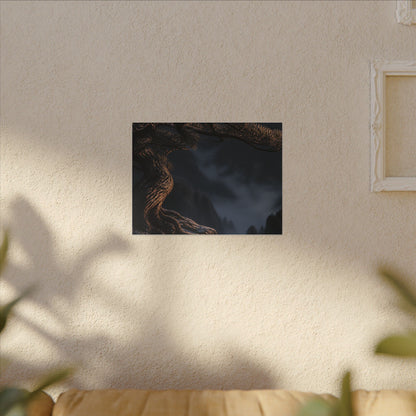 Bold Pine Tree Canvas Art - Shadow Zen Dark Japandi