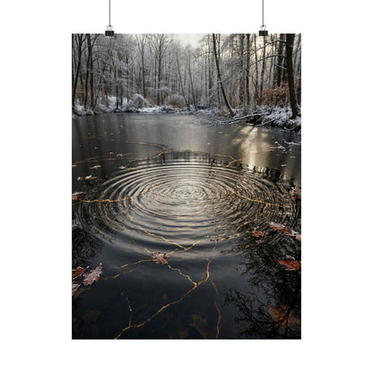 Water Ripple Wall Art Print | Winter Kintsugi Broken Beauty Art