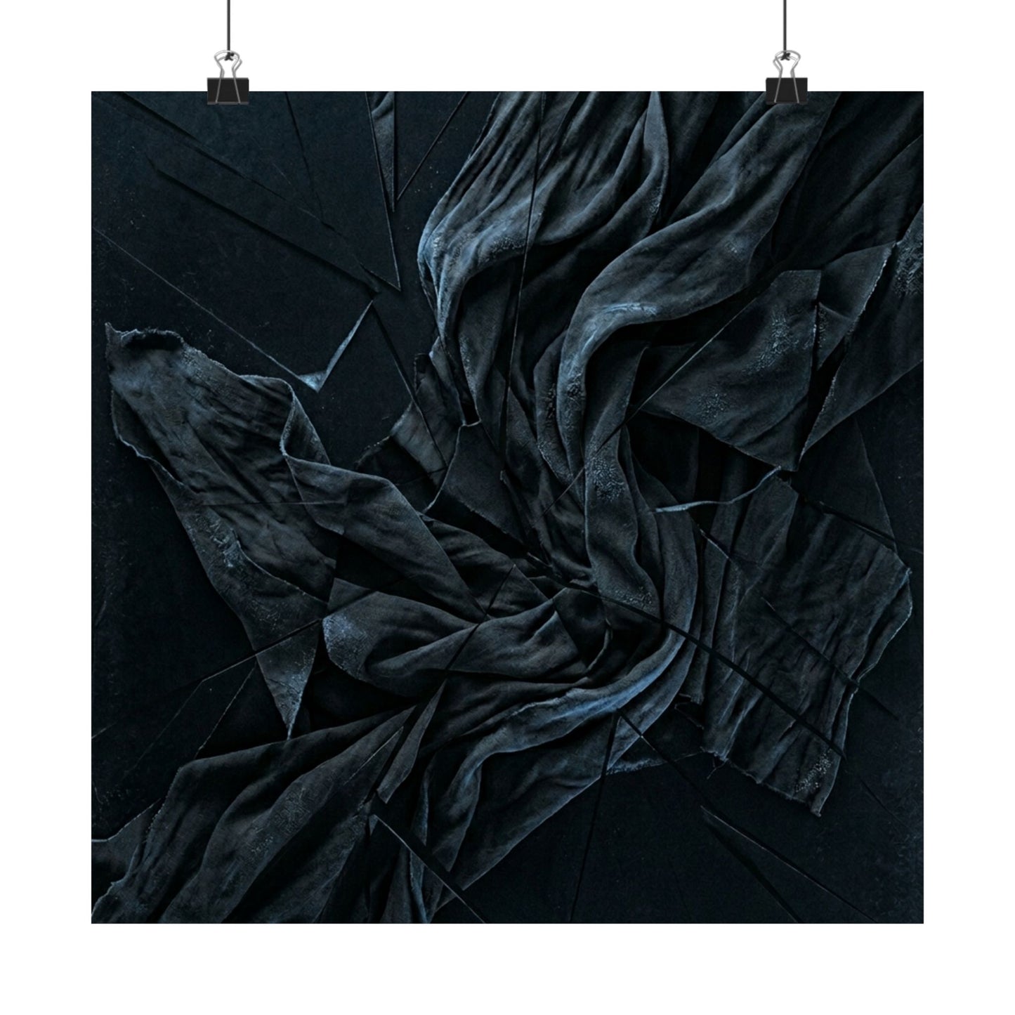 Silk Drape Wall Art Print | Winter Dark Japandi Moody Minimal Art