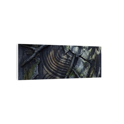 Rock Garden Canvas Art | Winter Dark Japandi Dark Texture Art