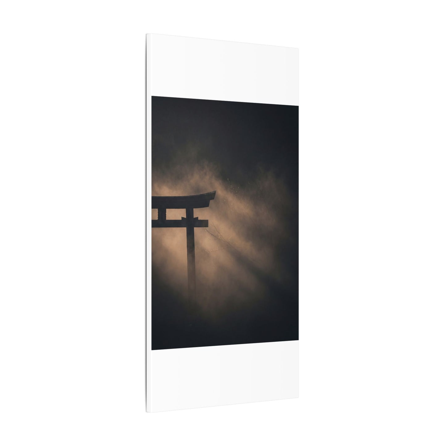 Torii Gate Shadow Zen Canvas Art | Bold Dark Japandi Art