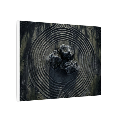 Moody Rock Garden Canvas Art - Dark Texture Dark Japandi