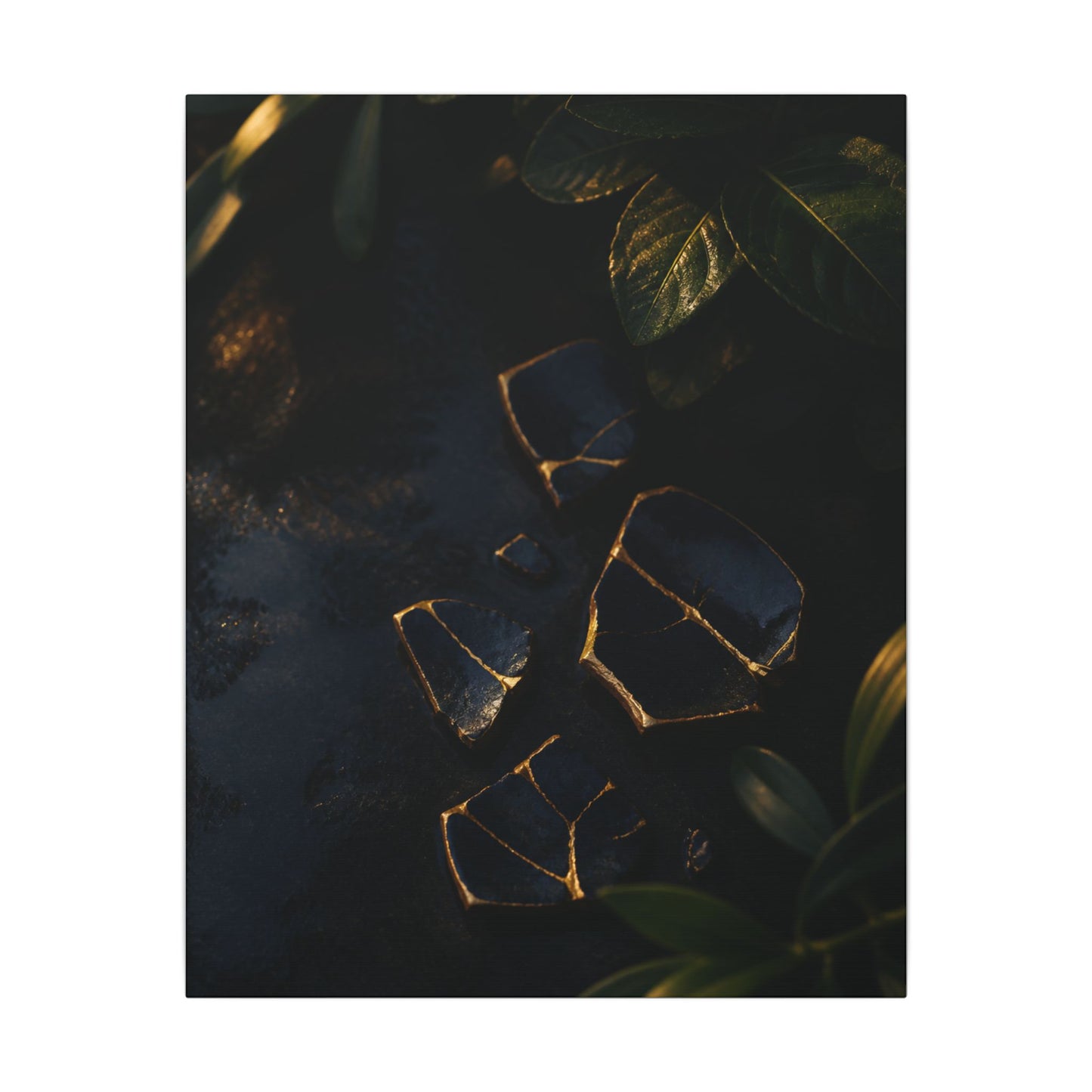 Summer Broken Pottery Moody Minimal Canvas Art | Atmospheric Decor