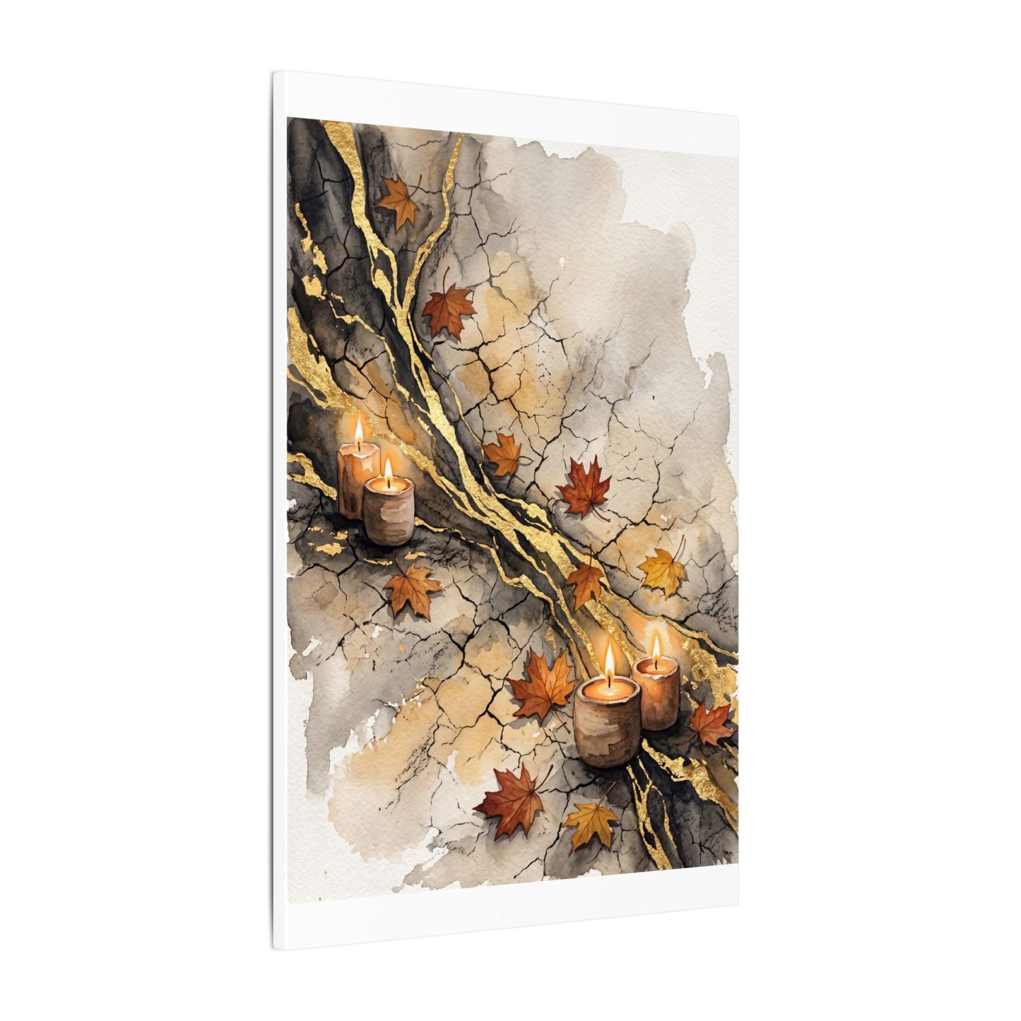 Cracked Earth Autumn Canvas Art | Japandi Warm Design