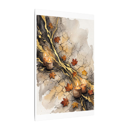 Cracked Earth Autumn Canvas Art | Japandi Warm Design
