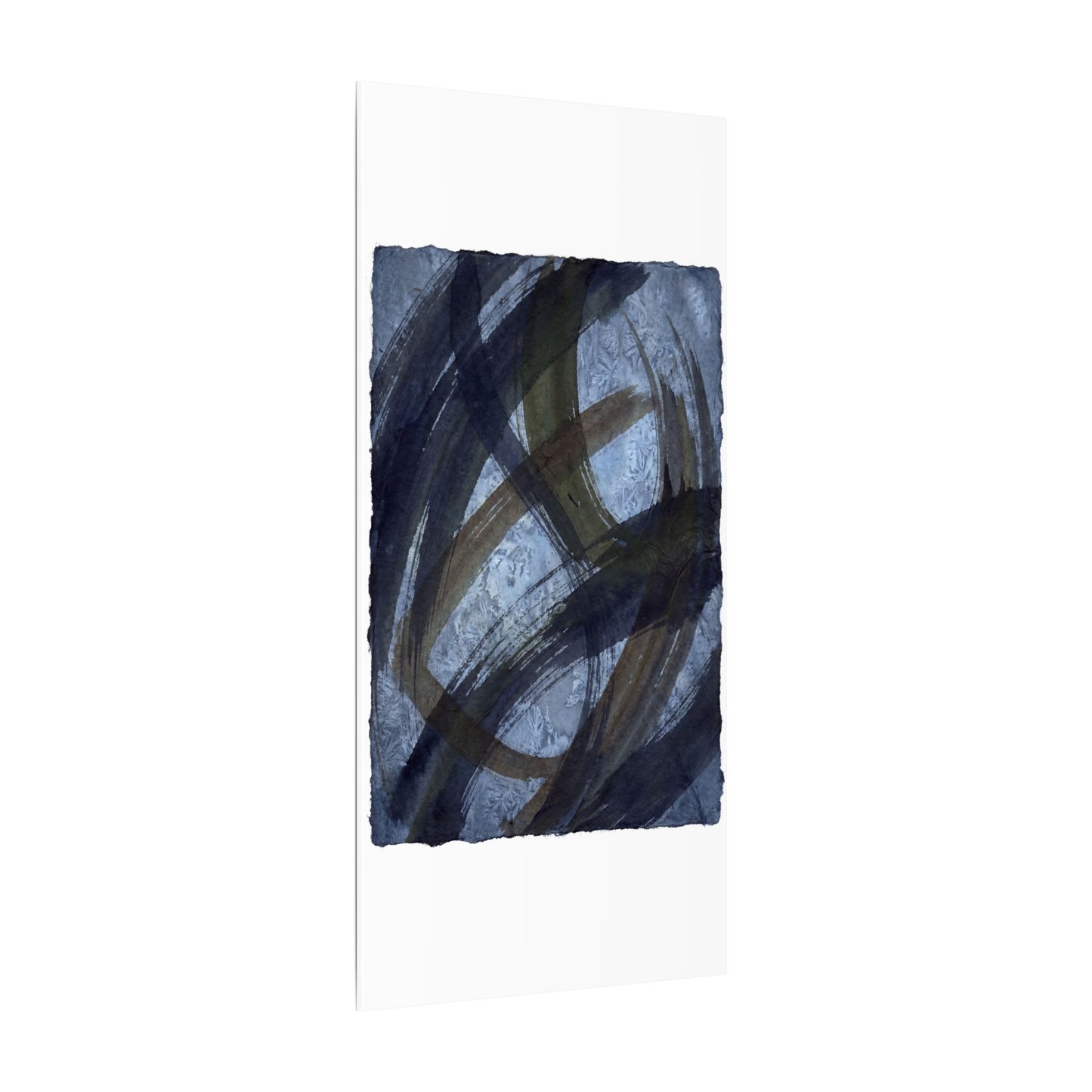Ink Brushstroke Canvas Art | Winter Dark Japandi Shadow Zen Art