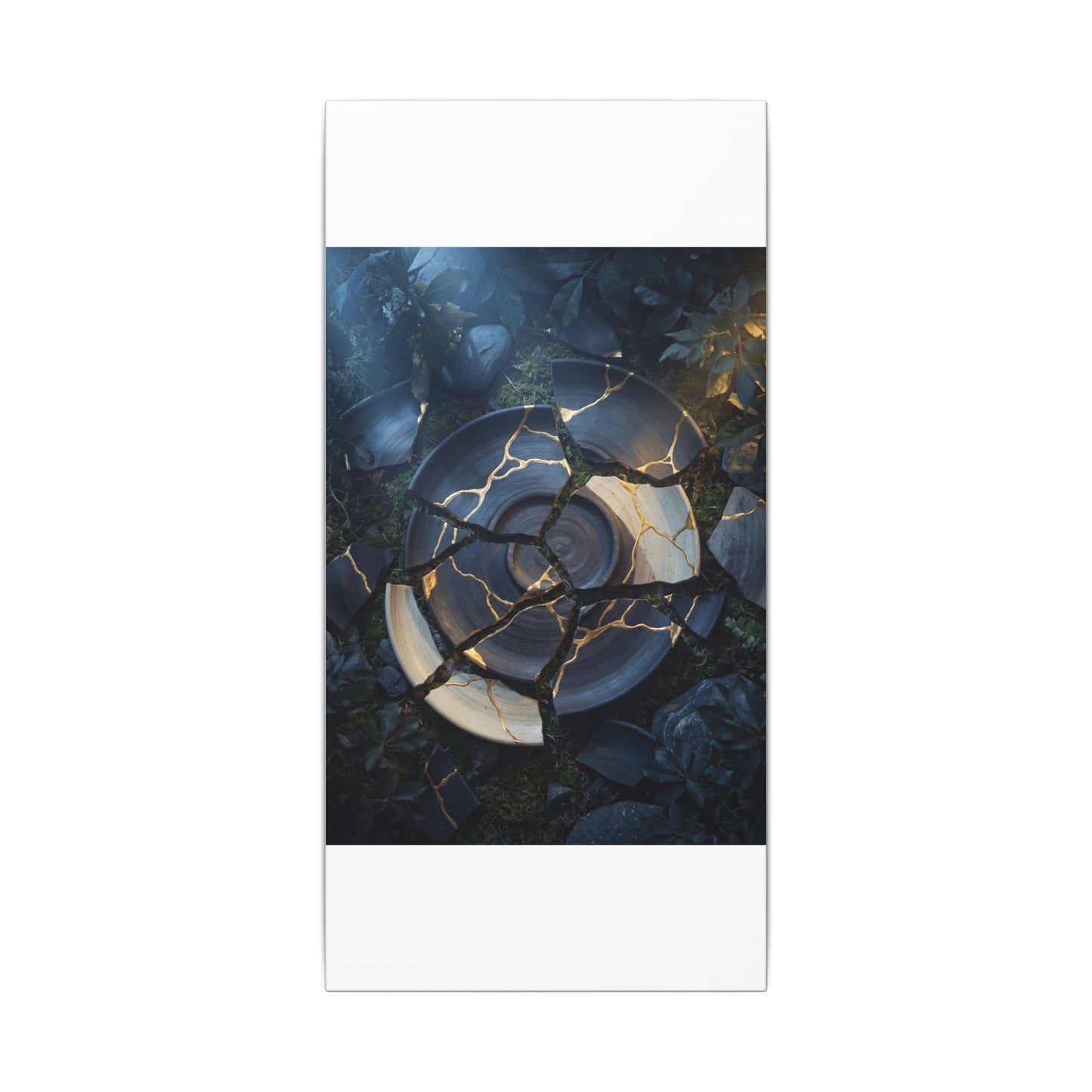 Resilient Broken Pottery Canvas Art - Gold Vein Kintsugi