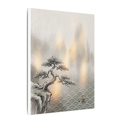 Pine Tree Canvas Art | Winter Japandi Japanese Pattern Art