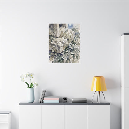 Stone Lantern Watercolor Canvas Art | Elegant Japandi Art