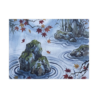 Rock Garden Autumn Canvas Art | Zen Tranquil Design Art Print